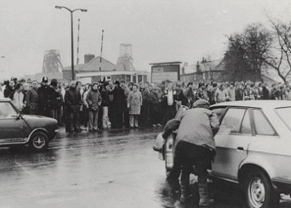 Miners Strike: Pickets at Harworth